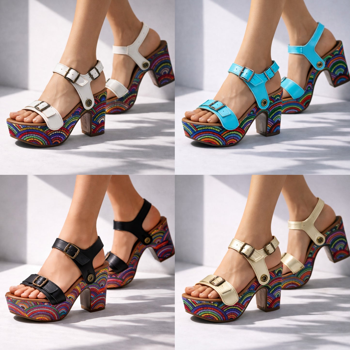 Sandália Mia rainbow pack 4 cores