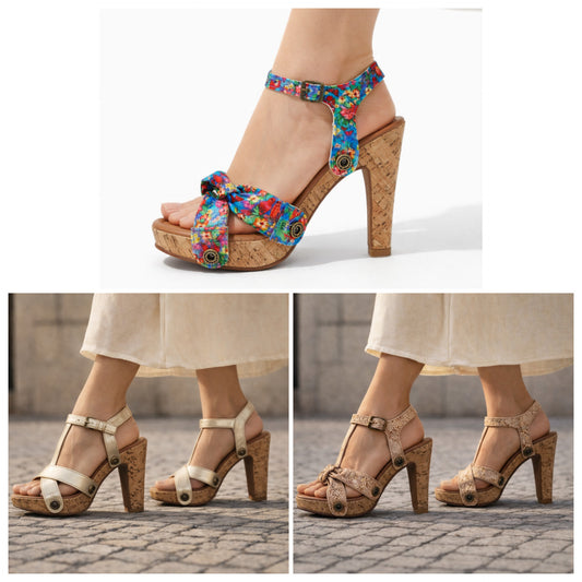 Sandália Deise Cork pack 3 cores